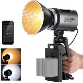 تصویر ویدیو لایت نیور Neewer MS60B Bi-Color LED Monolight Silver 
