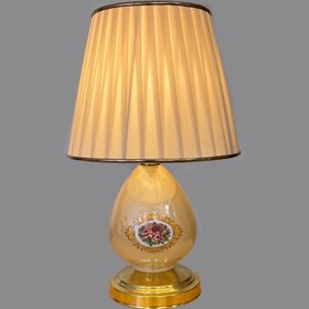 تصویر آباژور رومیزی کرم‌ طلایی nhroz286 Beige Golden Table Lamp No.286