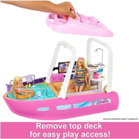 تصویر ست بازی قایق رویایی صورتی باربی برند barbie Barbie Pink Dream Boat Playset