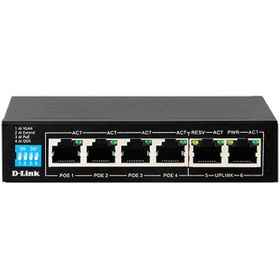 تصویر سوئیچ 6 پورت دی لینک مدل DES-F1006P-E D-Link DES-F1006P-E 6 Port  PoE Switch