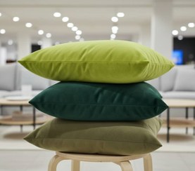 تصویر کاور کوسن مخمل سبز کد cu505 