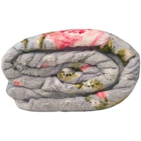 تصویر پتو مسافرتی طوسی یکنفره تیسا مدل گلدار (طوسی) کد P1T49231 