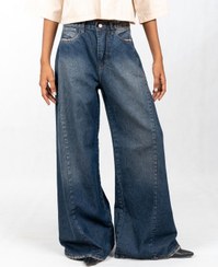 تصویر شلوار فول بگ جین سرمه ایی1004 