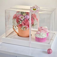 تصویر باکس ماگ گل و کاپ کیک 