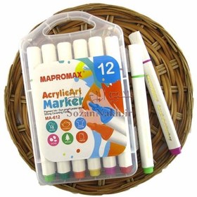 تصویر ماژیک اکریلیک 12 رنگ MAPROMAX 