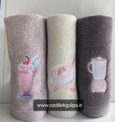 تصویر حوله آشپزخانه گلدوزی 40×40 نارین ساپ NarinSap 