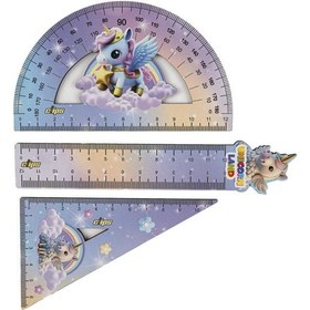 تصویر ست خط کش و گونیا کلیپس کد 07037 