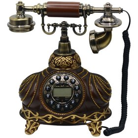 تصویر تلفن رومیزی سلطنتی آرنوس طلایی مدل 039G 