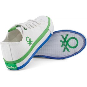 تصویر کفش ورزشی بچگانه سفید-سبز مدل 30175F برند benetton 30175F Kids Sports Shoes White-Green