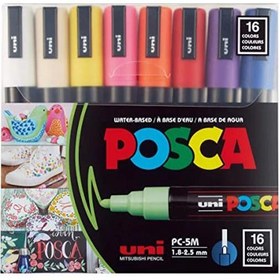 تصویر ماژیک 16 رنگ مدل پوسکا نوک (1.8 - 2.5 میلیمتر) یونی بال ماژیک-16-رنگ-مدل-پوسکا-نوک-1-8-2-5-میلیمتر-یون