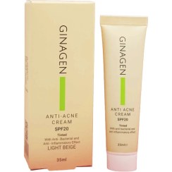 تصویر کرم ضد جوش ژیناژن SPF20 رنگی 35 میل Ginagen Anti Acne Cream SPF20 Tinted 35ml