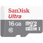 تصویر کارت حافظه SDHC سن دیسک مدل Ultra کلاس 10 استاندارد UHS-I U1 سرعت 80MBps ظرفیت 16 گیگابایت SanDisk Ultra Micro SDHC UHS-I 80MBps Memory Card - 16GB