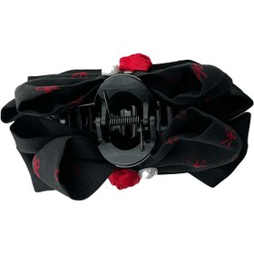 تصویر کلیپس پاپیون مرواریدی گلدار 