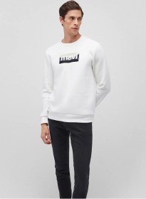 تصویر سویشرت سفید مردانه ماوی اورجینالmavi White Sweatshirt 