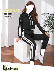 تصویر سویشرت شلوار سایز بزرگ ورزشی زنانه کد 004 Womens big size sports pants sweatshirt code 004