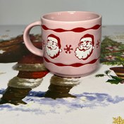 تصویر ماگ کریسمسی طرح بابانوئل صورتی CHRISTMAS MUG