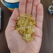 تصویر مهره سنگ سیترین چیپسی برزیلی دفرمه تراش نخورده سنگ اصل درجه یک 