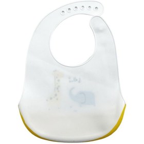 تصویر پیش بند سیلیکونی چیکو طرح فیل و زرافه Baby silicone apron