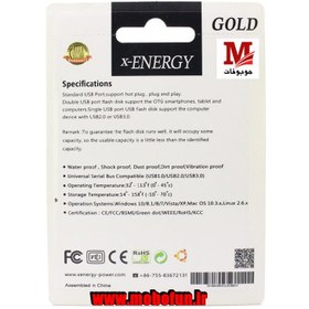 تصویر فلش مموری ایکس-انرژی مدل USB3. X-Energy USB 3.0 Gold 128GB Flash Memory