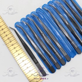 تصویر پنس سردوز استیل ضد زنگ سر کج مشکی (بسته 10 عددی) 