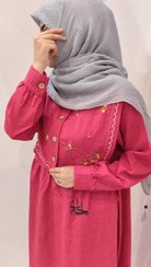 تصویر پیراهن بلند مدل گُلشید پارچه سوفیا گلدوزی 