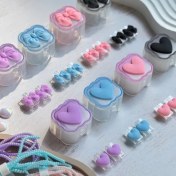 تصویر محافظ آداپتور 20 وات آیفون قلب و پاپیون رنگی (4تکه) (کدa0176) 