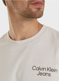 تصویر تی‌شرت گردن گرد لوگو برند calvin klein jeans Logo Crew Neck T-Shirt