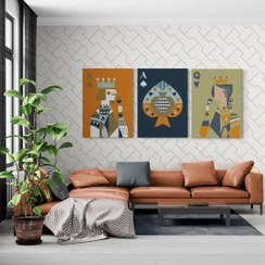 تصویر تابلو شاه و بی بی 3 تکه 