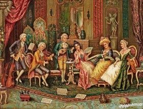 تصویر مصالح آماده بافت تابلو فرش طرح مجلس موسیقی - 1720 