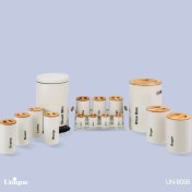 تصویر سرویس آشپزخانه 16 پارچه نباتی (کرم )درب بامبو یونیک کد UN-8056 