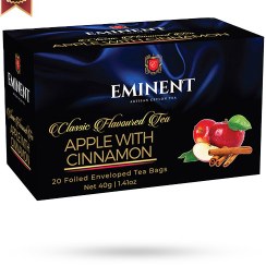 تصویر چای تی بگ امیننت eminent مدل سیب و دارچین Apple With Cinamom پک 20 تایی 