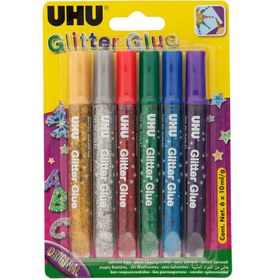 تصویر چسب اوهو مدل Glitter Glue بسته 6 عددی 