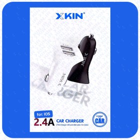 تصویر شارژر فندکی ایکس کین مدل X KIN XK-CAR12 به همراه کابل Lightning 