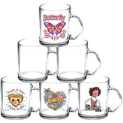 تصویر ماگ شیشه ای شفاف (بلوری) - طرح دلخواه 