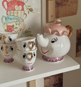 تصویر سرویس چایخوری 4 نفره دیو و دلبر صورتی،برند دیزنی اورجینال 