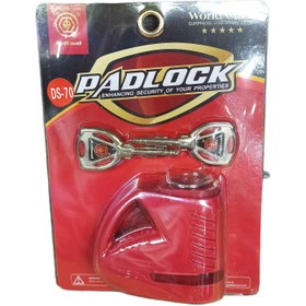 تصویر قفل دیسک موتور سیکلت تایوانی RED - padlock Taiwanese padlock motorcycle disc lock RED