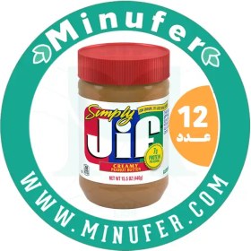 تصویر کره بادام زمینی کم نمک جیف 440 گرمی - باکس 12 عددی Jif Peanut Butter Omega 3 - 450g