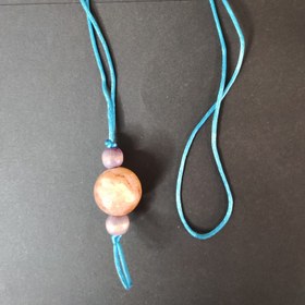 تصویر آویز سنگ نمک کروی - قرمز Natural Salt Pendant