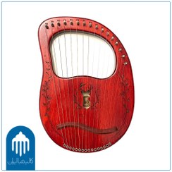 تصویر چنگ رومی ۱۶ سیم قرمز مدل رزا Rosa حفره گ 