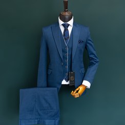 تصویر کت و شلوار مردانه عالیجناب دبل فیس آبی درباری 