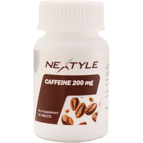 تصویر قرص کافئین 200 میلی گرم نکستایل 30 عددی Nextyle Caffeine 200 mg Tablets