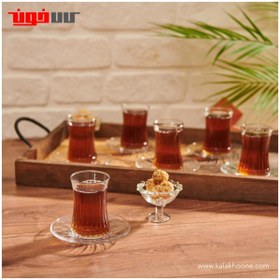 تصویر ست ۱۲ پارچه استکان و نعلبکی پاشاباغچه مدل الیسا کد 950054 