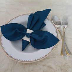 تصویر دستمال سفره و حلقه دستمال کتان در رنگبندی دلخواه 