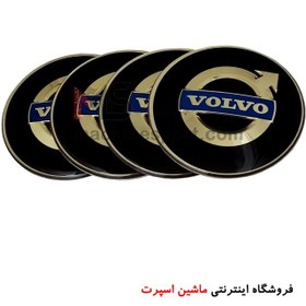 تصویر آرم کاپ رینگ طرح ولوو Volvo طلایی مشکی 