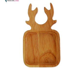 تصویر زیر لیوانی چوبی طرح گوزن رابر 