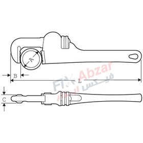 تصویر آچار شلاقی سوپراگو SUPER EGO سایز 6 – 60 اینچ Super Ego Heavy Duty Pipe Wrench Size 6-60 Inch