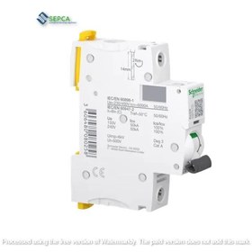 تصویر کلید مینیاتوری اشنایدر الکتریک تک پل 4 آمپر تیپ C مدل A9F74104 iC60N - miniature circuit breaker - 1P - 4A - C curve