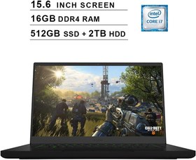 تصویر لپ تاپ گیمینگ ۱۵.۶ اینچی FHD ریزر مدل Razer Blade / پردازنده Intel 6-Core i7-8750H up to 4.1 GHz / رم 16GB RAM / هارد 512GB SSD + 2TB HDD / کارت گرافیک NVIDIA GeForce GTX 1060 