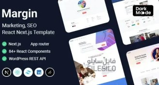 تصویر قالب Margin قالب React Next js + هدلس وردپرس 