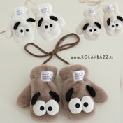 تصویر دستکش‌چشم قلمبه زمستانی بچگانه 